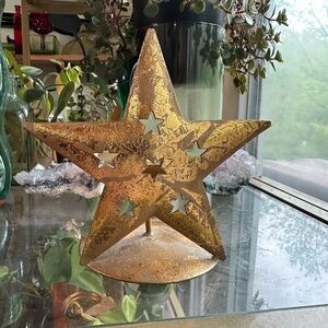 Gold Star Tea light Holder